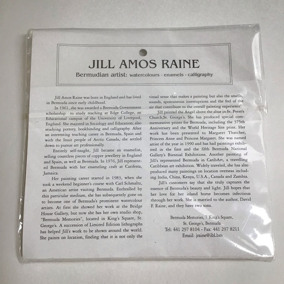 Jill Amos Raine Bermuda Artist Watercolor Scenes SET OF 4 Notelets Assorted NEW - Picture 3 of 14